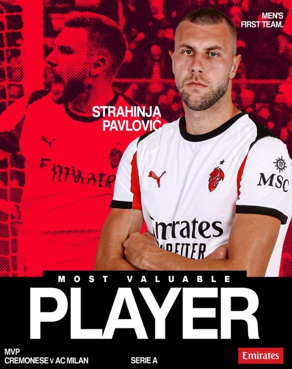 开云入口-攻防俱佳！AC米兰官方：帕夫洛维奇当选本轮意甲队内最佳球员