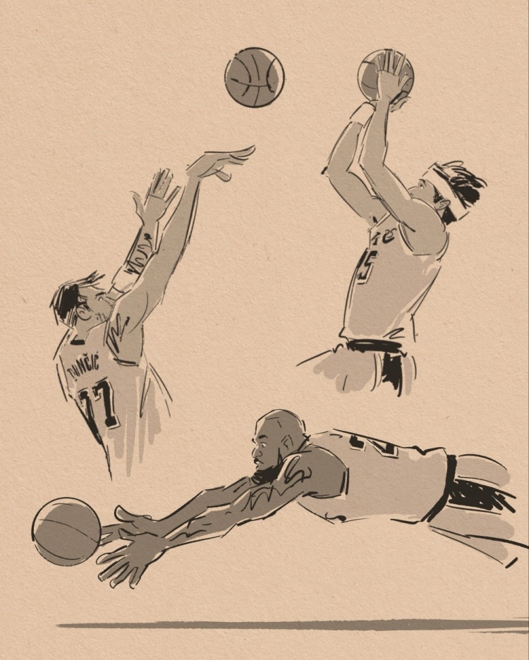 开云体育官方入口-壁纸请收藏！美漫画家晒作品 老詹鱼跃&amp;小里1+2&amp;东契奇绝平全都有